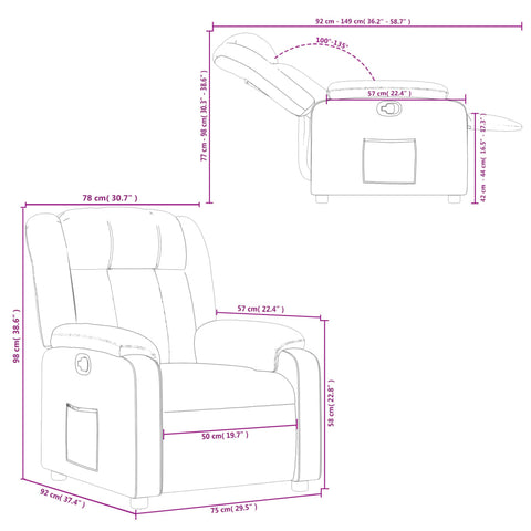 vidaXL Relaxsessel Creme Kunstleder