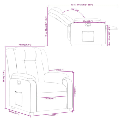 vidaXL Relaxsessel Cappuccino-Braun Kunstleder