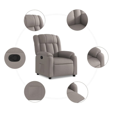 vidaXL Relaxsessel Taupe Stoff