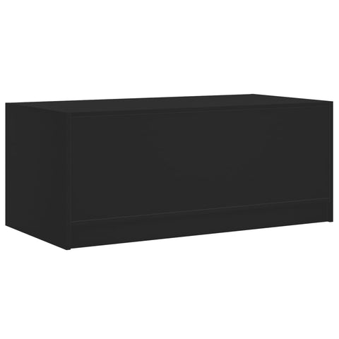 vidaXL Couchtisch mit Glastüren Schwarz 102x50x42 cm