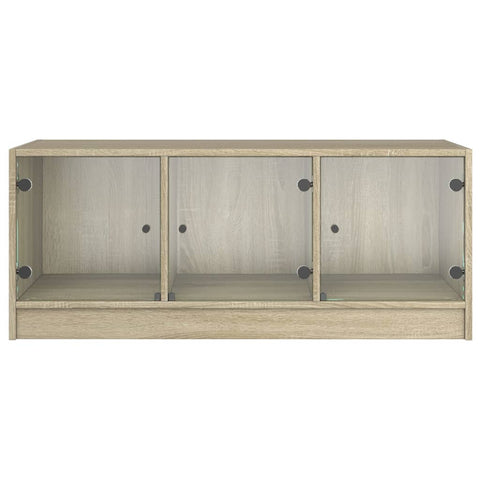 vidaXL Couchtisch mit Glastüren Sonoma-Eiche 102x50x42 cm