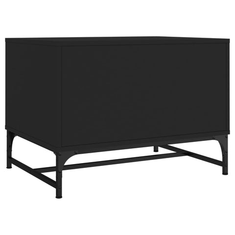 vidaXL Couchtisch mit Glastüren Schwarz 68,5x50x50 cm