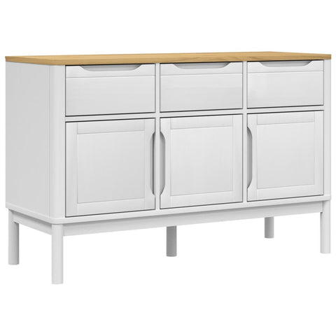 Sideboard FLORO Weiß 114x43x74 cm Massivholz Kiefer