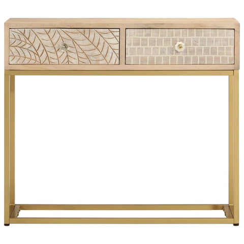 vidaXL Konsolentisch 90x30x76 cm Massivholz Mango und Eisen