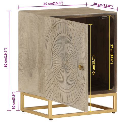 vidaXL Nachttisch 40x30x50 cm Massivholz Mango und Eisen