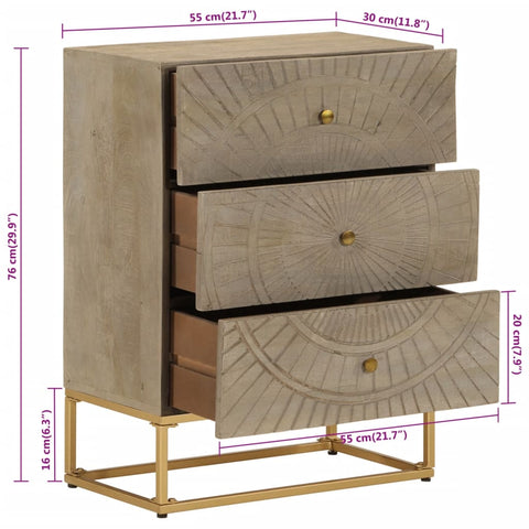 vidaXL Kommode 55x30x76 cm Massivholz Mango und Eisen