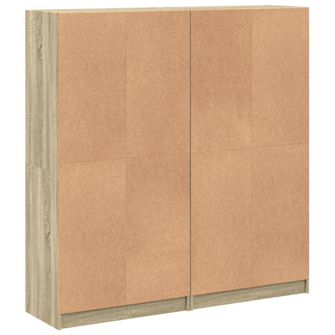 vidaXL Bücherschrank mit Türen Sonoma-Eiche 136x37x142cm Holzwerkstoff