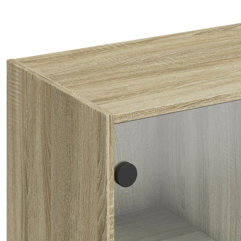 vidaXL Bücherschrank mit Türen Sonoma-Eiche 136x37x142cm Holzwerkstoff