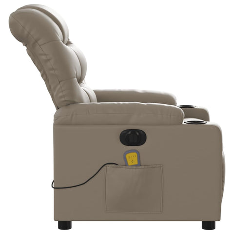 vidaXL Massagesessel Elektrisch Cappuccino-Braun Kunstleder