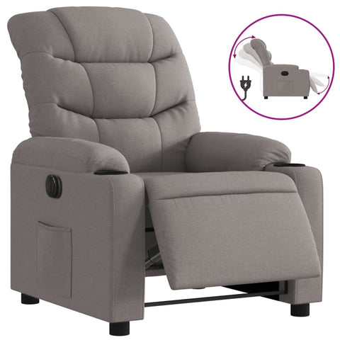 vidaXL Relaxsessel Elektrisch Taupe Stoff