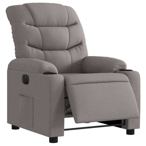 vidaXL Relaxsessel Elektrisch Taupe Stoff