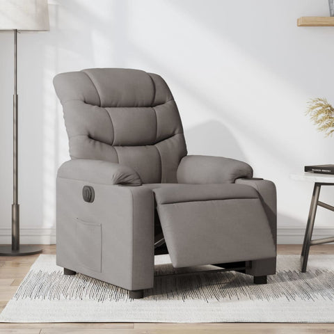 vidaXL Relaxsessel Elektrisch Taupe Stoff