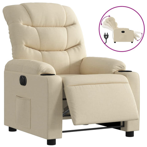 vidaXL Relaxsessel Elektrisch Creme Stoff