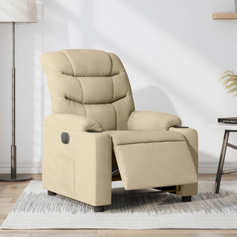 vidaXL Relaxsessel Elektrisch Creme Stoff