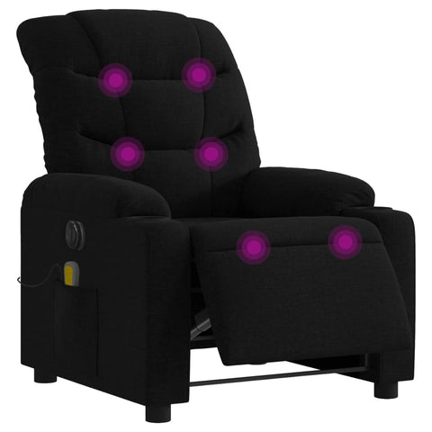 vidaXL Massagesessel Elektrisch Schwarz Stoff