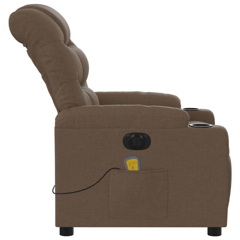 vidaXL Massagesessel Elektrisch Braun Stoff