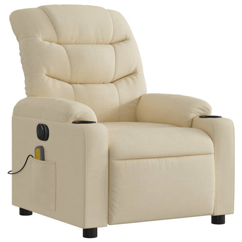 vidaXL Massagesessel Elektrisch Creme Stoff