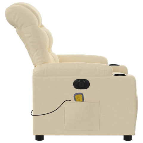 vidaXL Massagesessel Elektrisch Creme Stoff