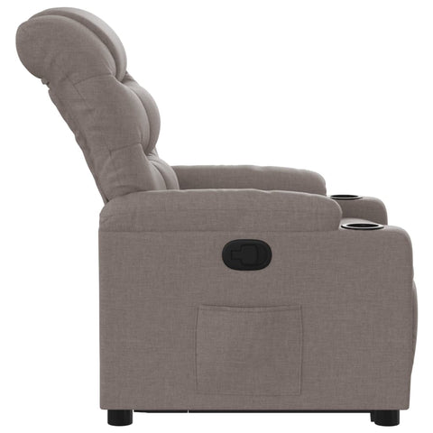 vidaXL Relaxsessel mit Aufstehhilfe Taupe Stoff