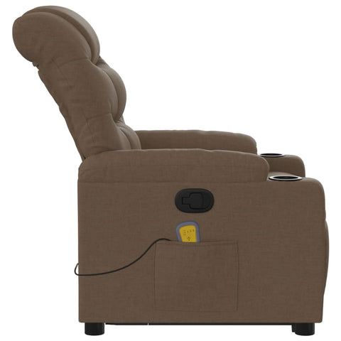 vidaXL Massagesessel mit Aufstehhilfe Braun Stoff