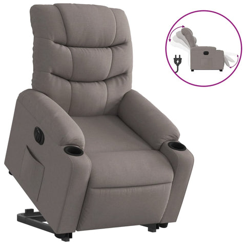 vidaXL Relaxsessel mit Aufstehhilfe Elektrisch Taupe Stoff