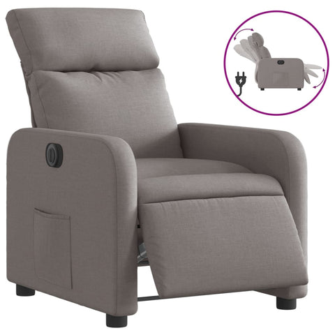 vidaXL Relaxsessel Elektrisch Taupe Stoff