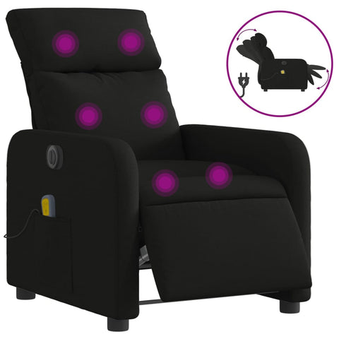 vidaXL Massagesessel Elektrisch Schwarz Stoff