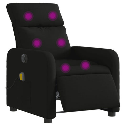 vidaXL Massagesessel Elektrisch Schwarz Stoff