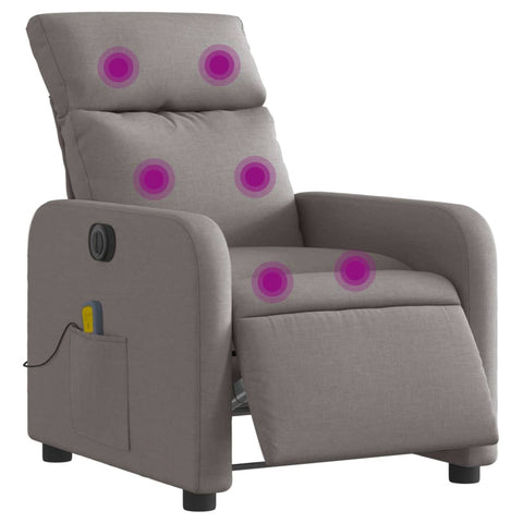 vidaXL Massagesessel Elektrisch Taupe Stoff