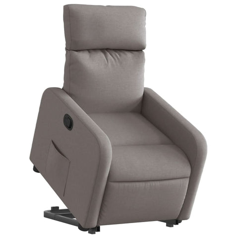 vidaXL Relaxsessel mit Aufstehhilfe Taupe Stoff