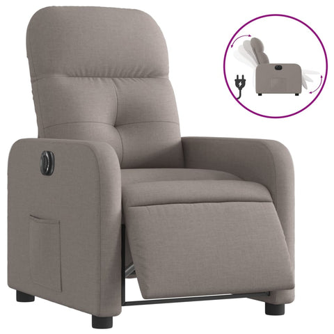 vidaXL Relaxsessel Elektrisch Taupe Stoff