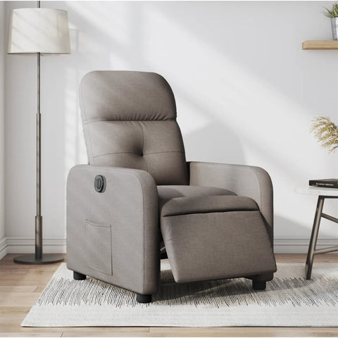 vidaXL Relaxsessel Elektrisch Taupe Stoff