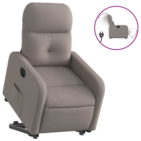 vidaXL Relaxsessel mit Aufstehhilfe Elektrisch Taupe Stoff