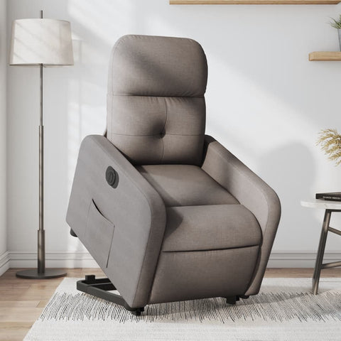 vidaXL Relaxsessel mit Aufstehhilfe Elektrisch Taupe Stoff