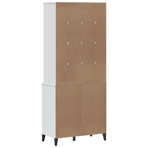 Highboard VIKEN Weiß 80x40x190 cm Massivholz Kiefer