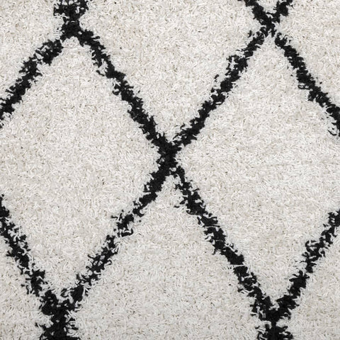 hocami - Teppich Shaggy Hochflor Modern Creme und Schwarz 100x200 cm - teppich-shaggy-hochflor-modern-creme-und-schwarz-100x200-cm - 