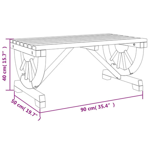 vidaXL Garten-Couchtisch 90x50x40 cm Massivholz Tanne