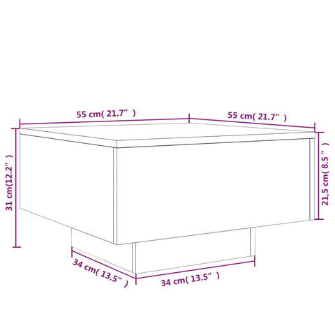 vidaXL Couchtisch Betongrau 55x55x31 cm Holzwerkstoff