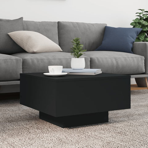 vidaXL Couchtisch mit LED-Leuchten Schwarz 55x55x31 cm