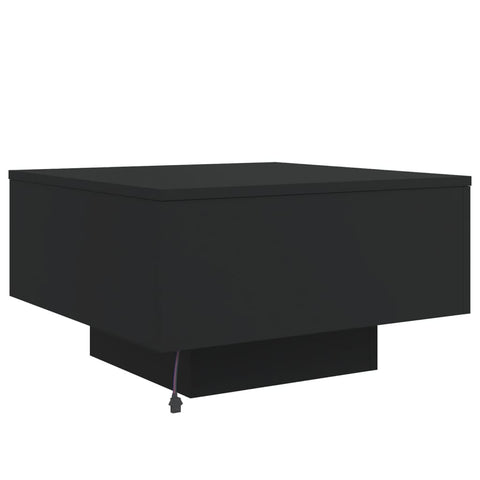 vidaXL Couchtisch mit LED-Leuchten Schwarz 55x55x31 cm