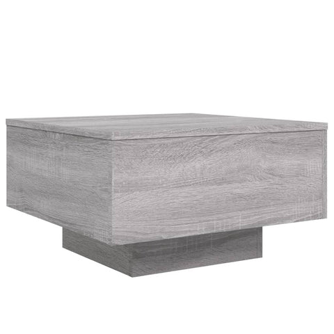 vidaXL Couchtisch mit LED-Leuchten Grau Sonoma 55x55x31 cm