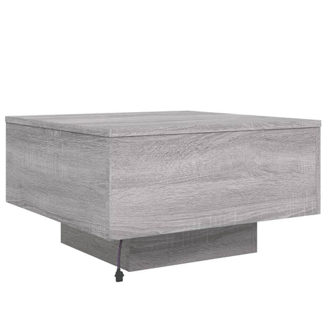 vidaXL Couchtisch mit LED-Leuchten Grau Sonoma 55x55x31 cm