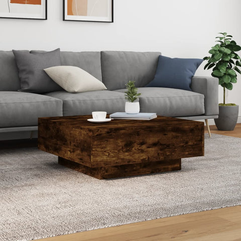 vidaXL Couchtisch Räuchereiche 80x80x31 cm Holzwerkstoff