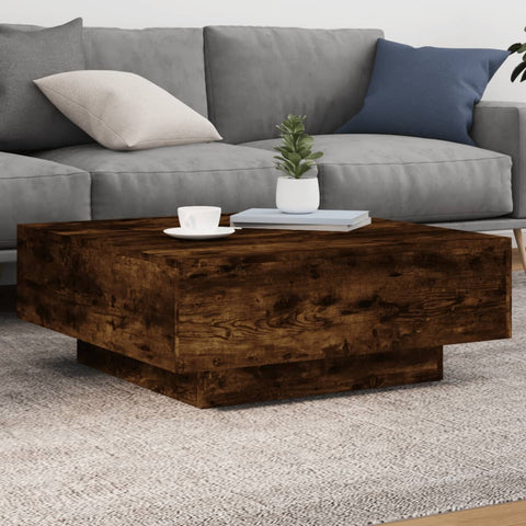 vidaXL Couchtisch Räuchereiche 80x80x31 cm Holzwerkstoff