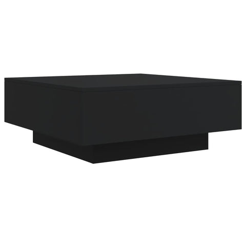 vidaXL Couchtisch mit LED-Leuchten Schwarz 80x80x31 cm