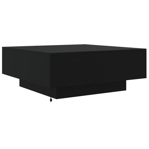 vidaXL Couchtisch mit LED-Leuchten Schwarz 80x80x31 cm