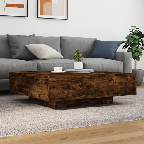 vidaXL Couchtisch Räuchereiche 100x100x31 cm Holzwerkstoff