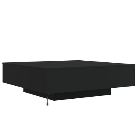 vidaXL Couchtisch mit LED-Leuchten Schwarz 100x100x31 cm