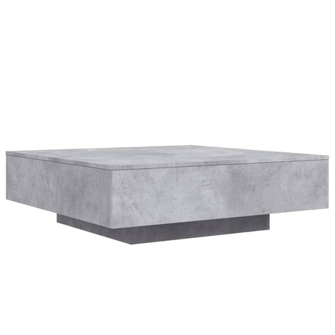 vidaXL Couchtisch mit LED-Leuchten Betongrau 100x100x31 cm