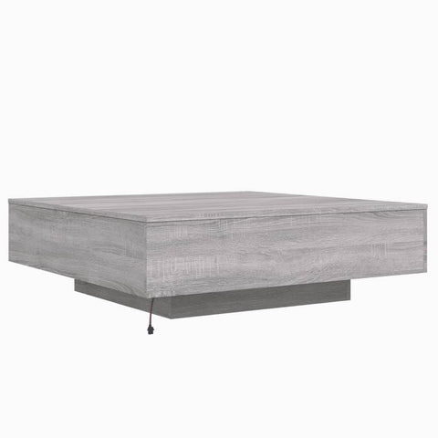 vidaXL Couchtisch mit LED-Leuchten Grau Sonoma 100x100x31 cm